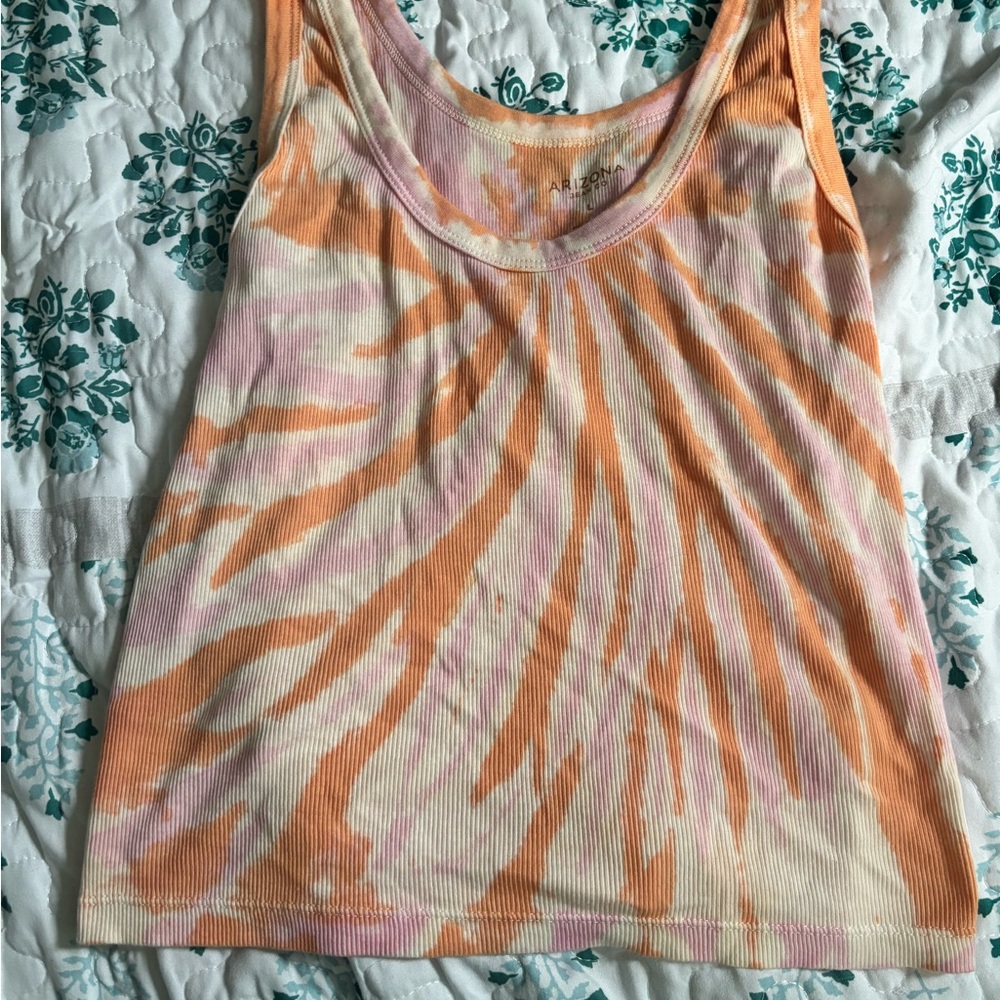 Tie-Dye Tank Top - Orange and Pink